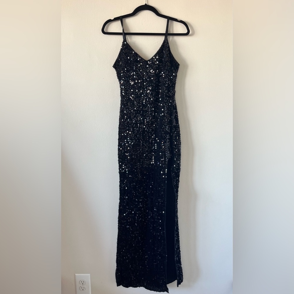 Black sequin gown